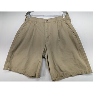 Nike Golf Khaki Pleated Chino Shorts Mens 34 Waist Casual‎ Flat Front